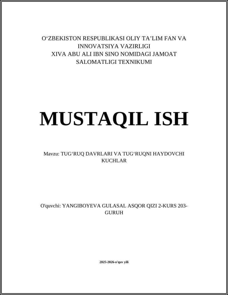 Tugʻruq Davr va Haydovchi Kuchlar 1