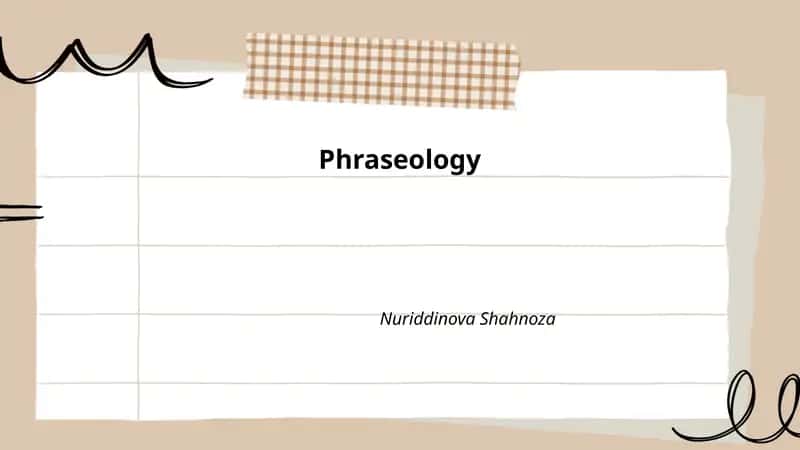 Phraseology 1