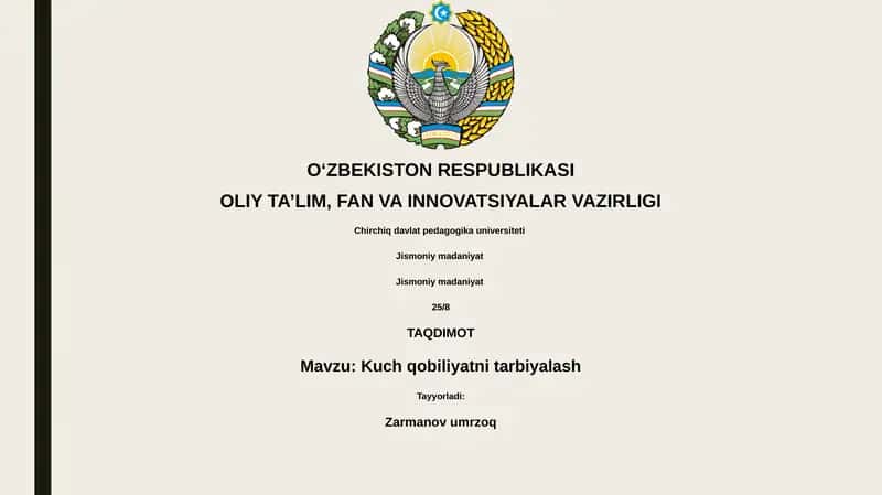 Kuch qobiliyatni tarbiyalash 1