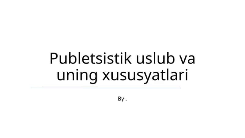 Publetsistik uslub va uning xususyatlari 1