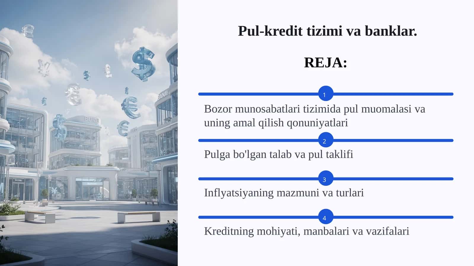 Pul muomalasi va bozor munosabatlari tizimi 1