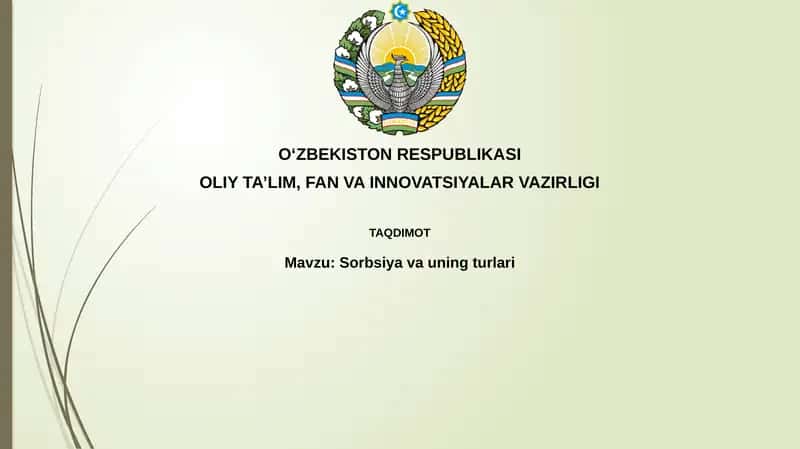 Sorbsiya va uning turlari 1