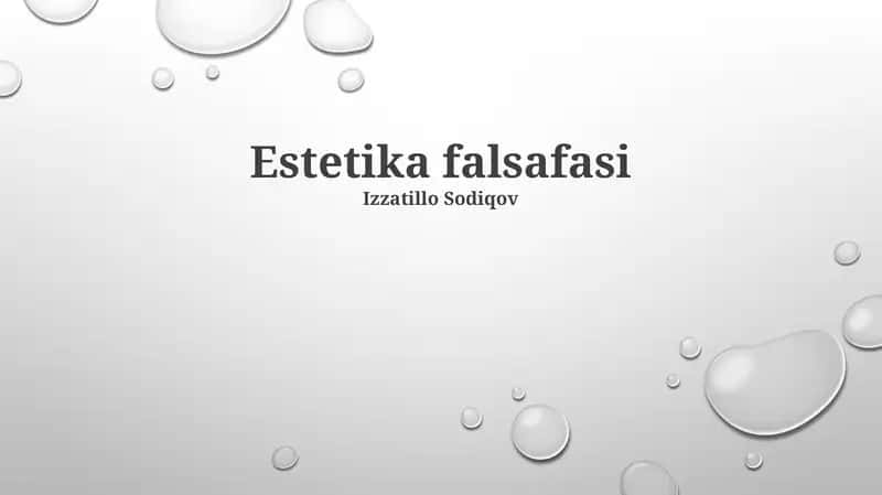 Estetika falsafasi 1