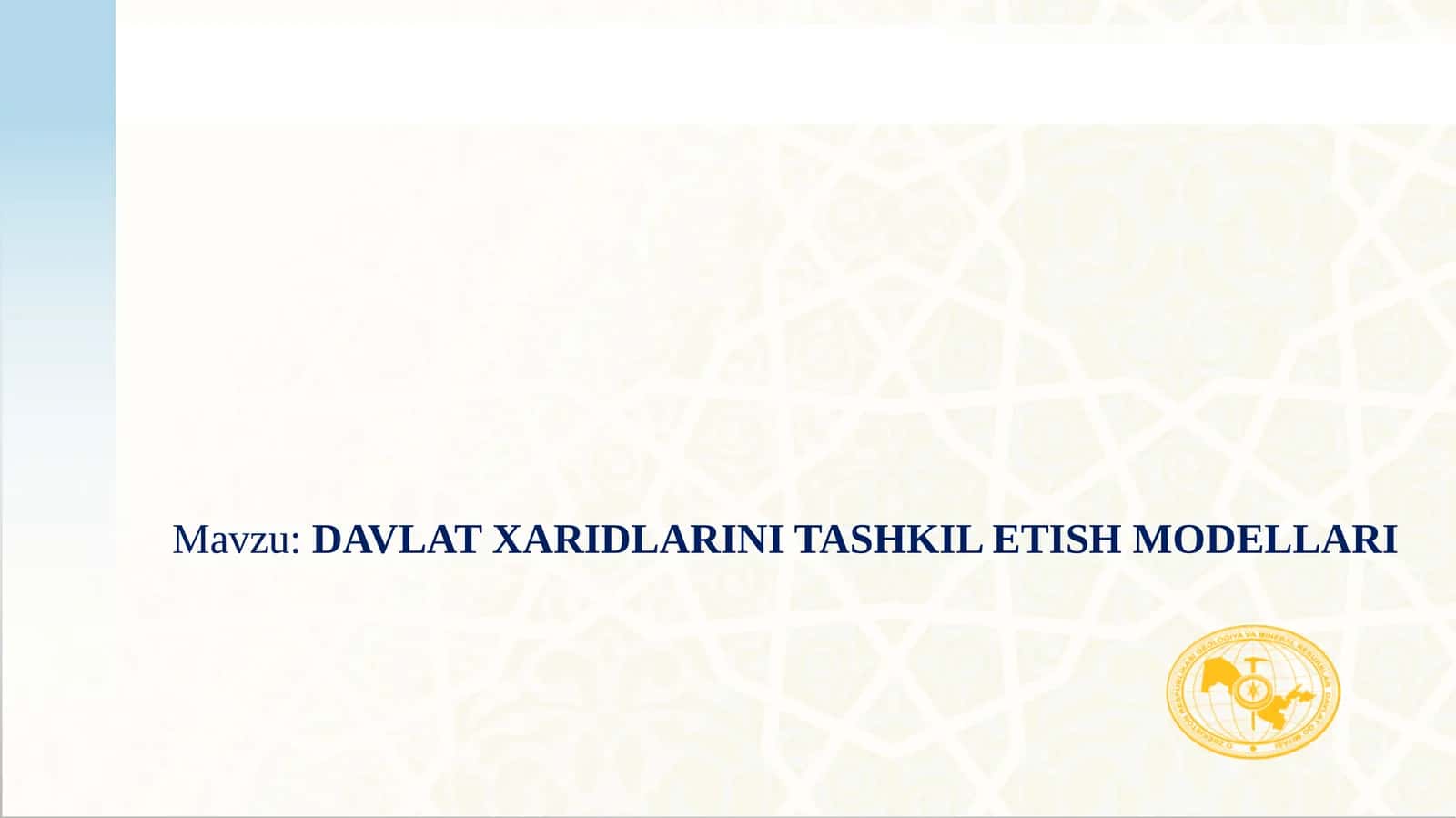 DAVLAT XARIDLARINI TASHKIL ETISH MODELLARI 1
