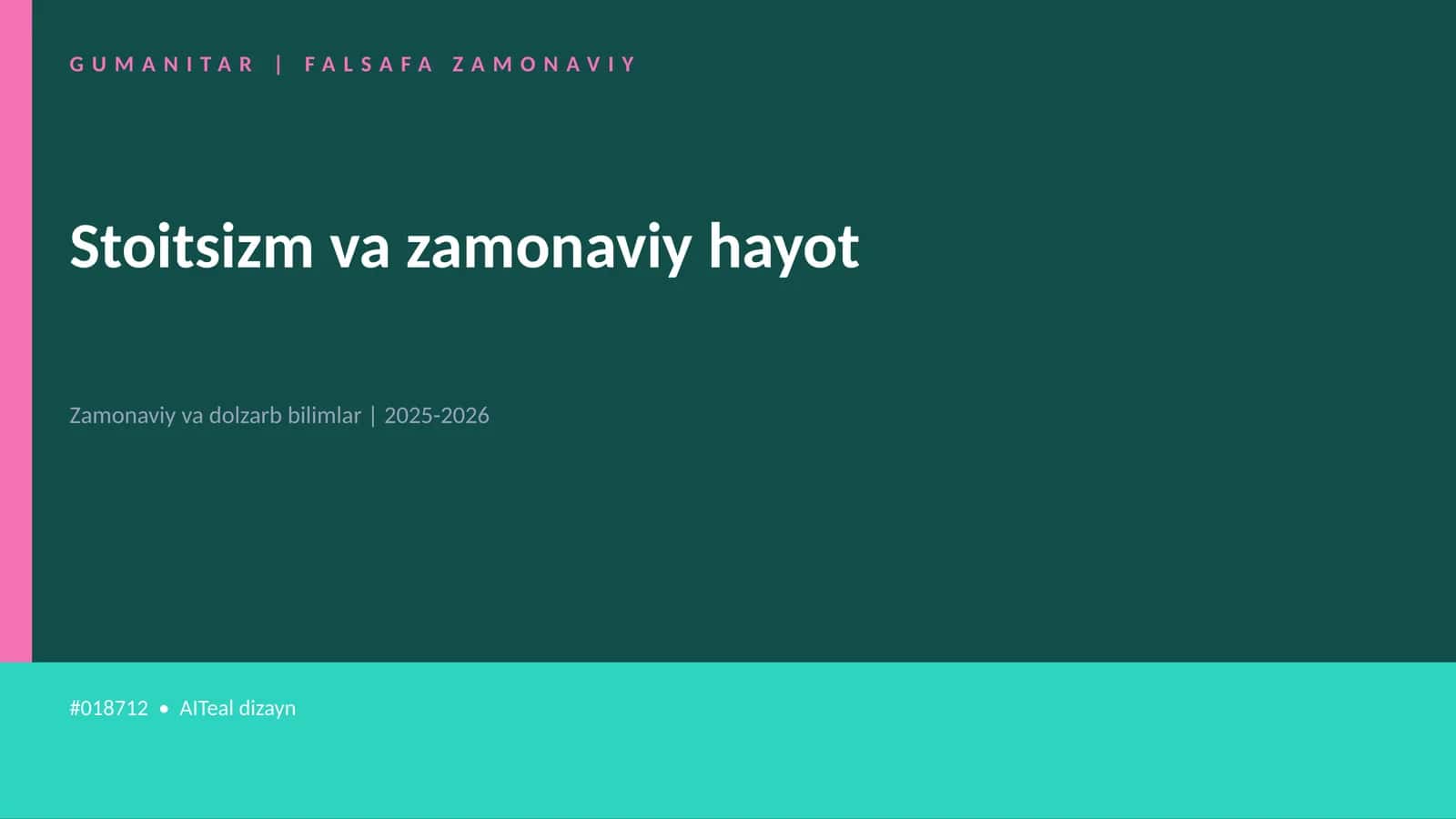 Stoitsizm va zamonaviy hayot 1