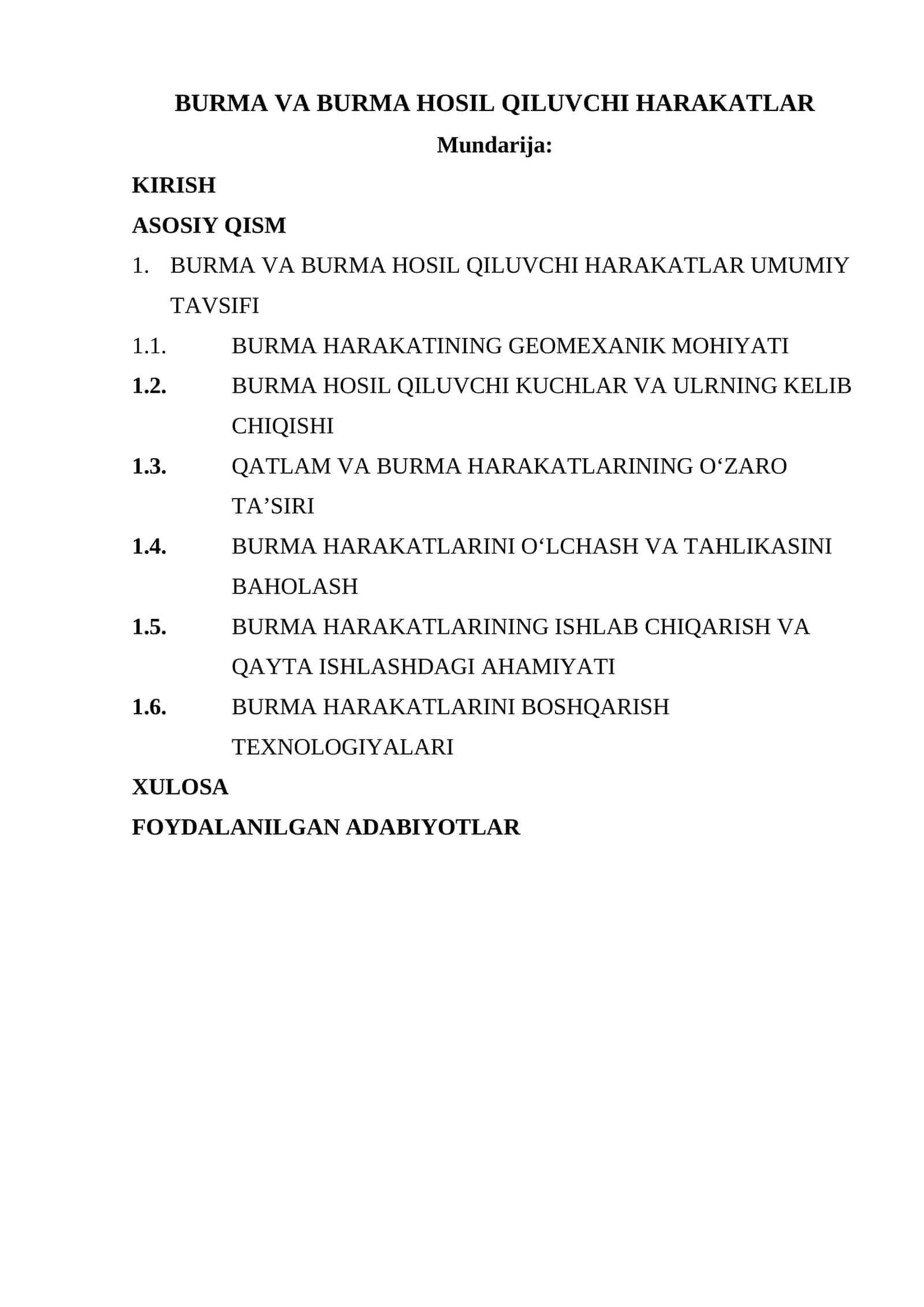 BURMA VA BURMA HOSIL QILUVCHI HARAKATLAR 1