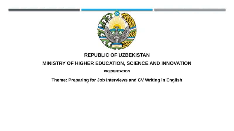 Preparing for Job Interviews and CV Writing in English 1