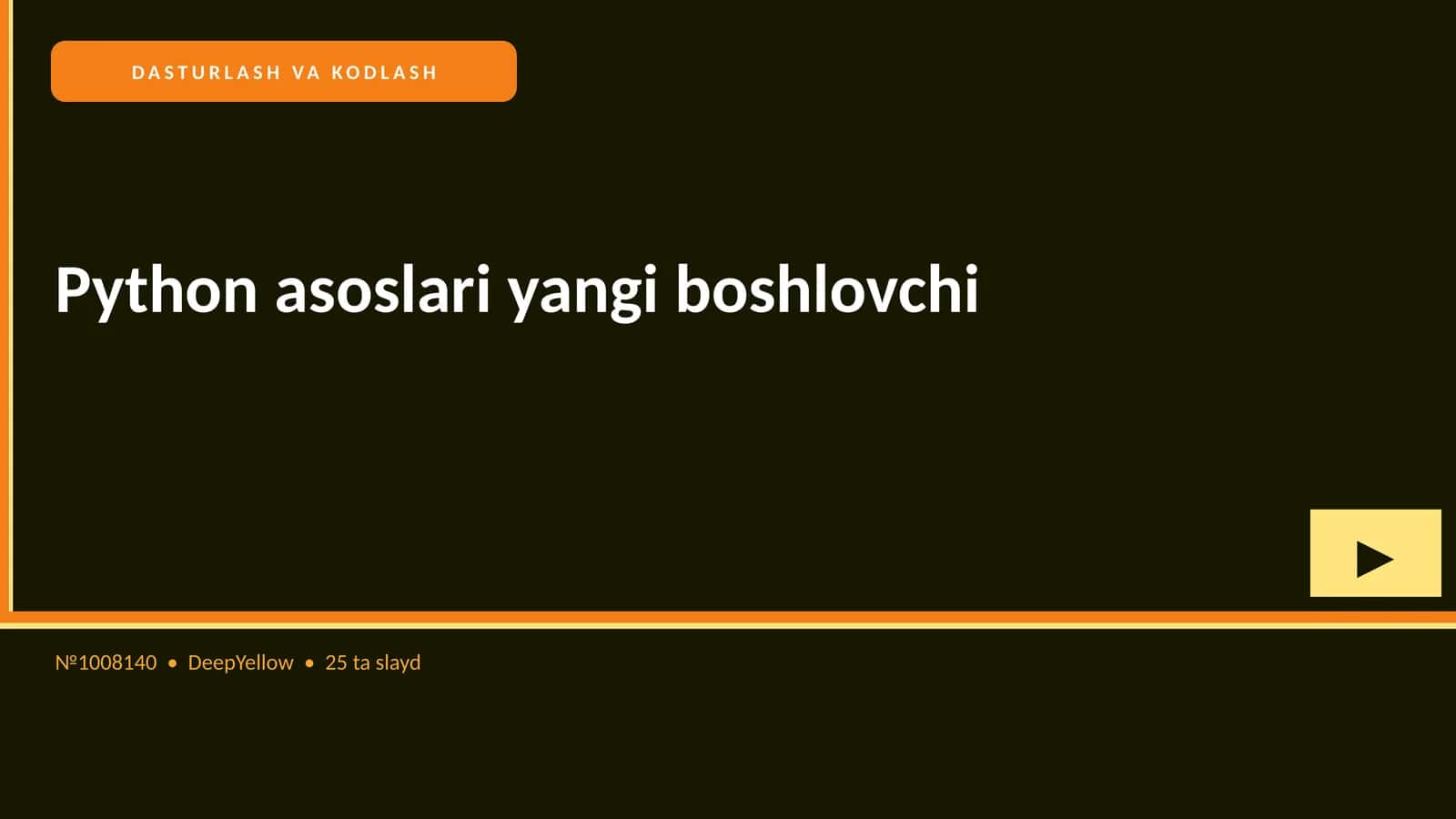 Python asoslari yangi boshlovchi 1