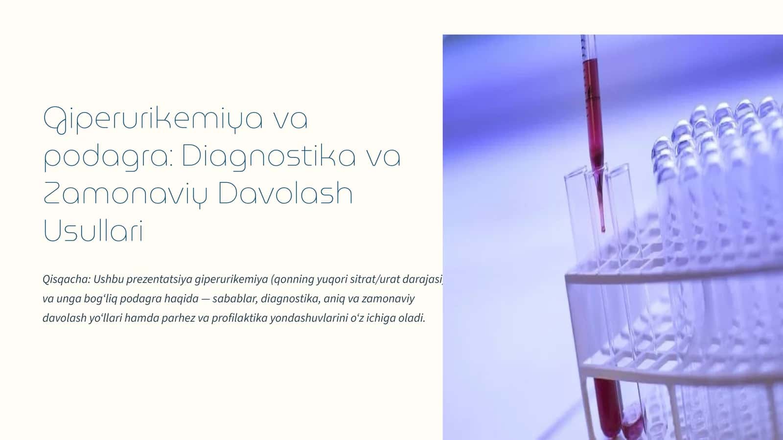 Giperurikemiya va podagra: Diagnostika va Zamonaviy Davolash Usullari 1