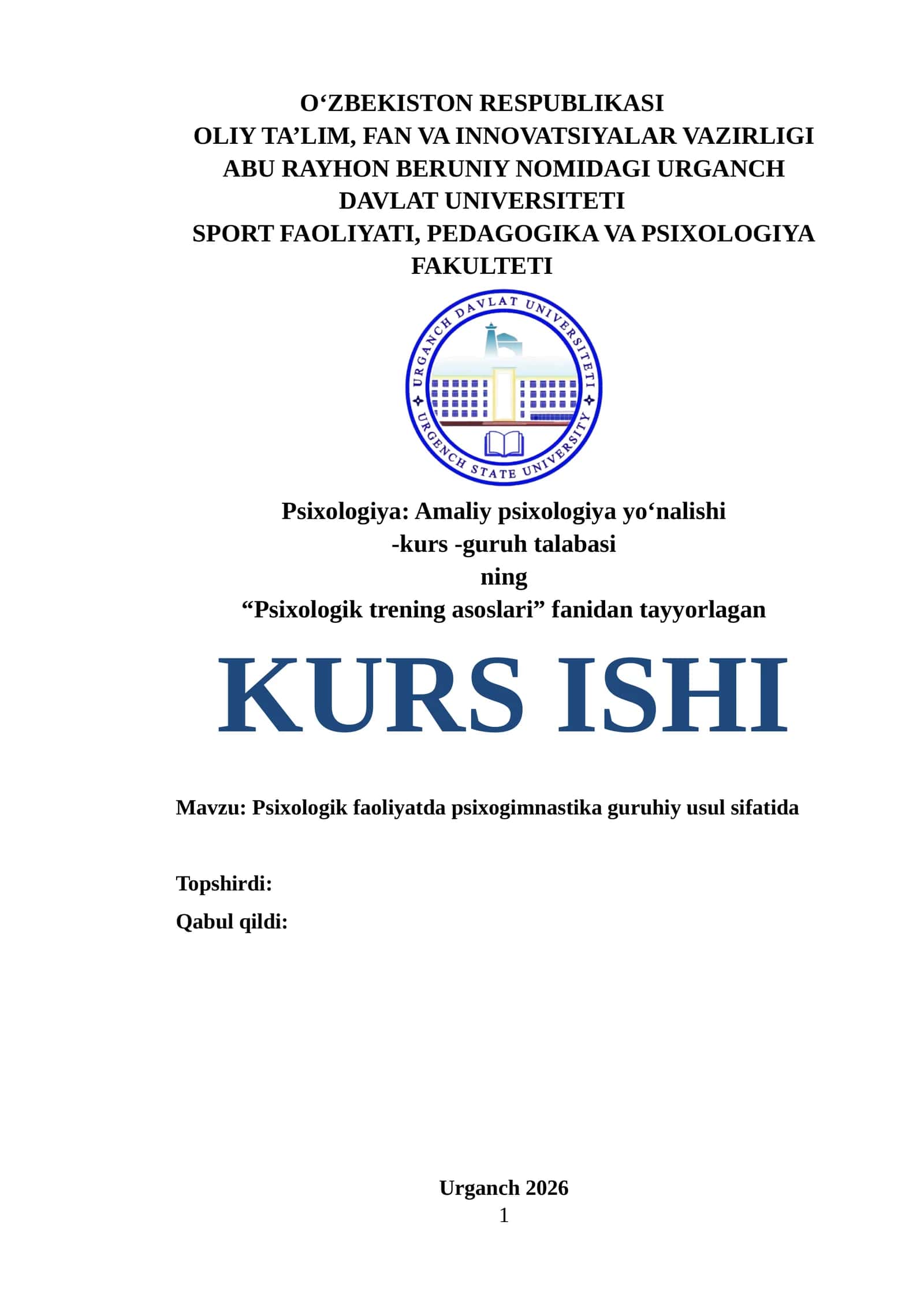 Psixologik faoliyatda psixogimnastika guruhiy usul sifatida 1
