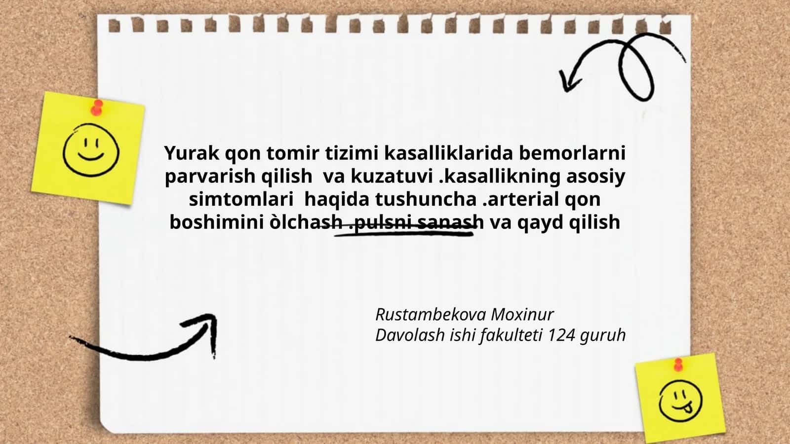 Yurak qon tomir tizimi kasalliklarida bemorlarni parvarish qilish va kuzatuvi 1