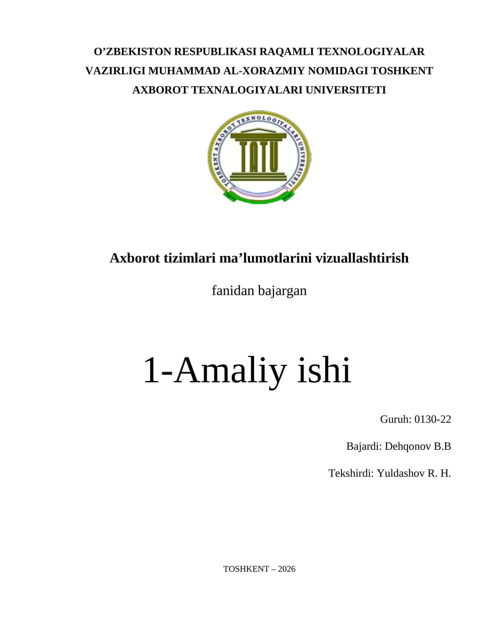 Ma’lumotlarni vizuallashtirishga kirish (Excel asosida) 1