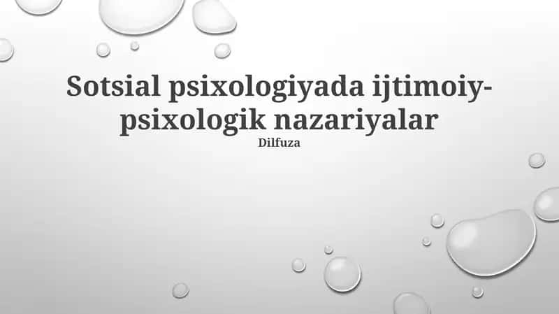 Sotsial psixologiyada ijtimoiy-psixologik nazariyalar 1