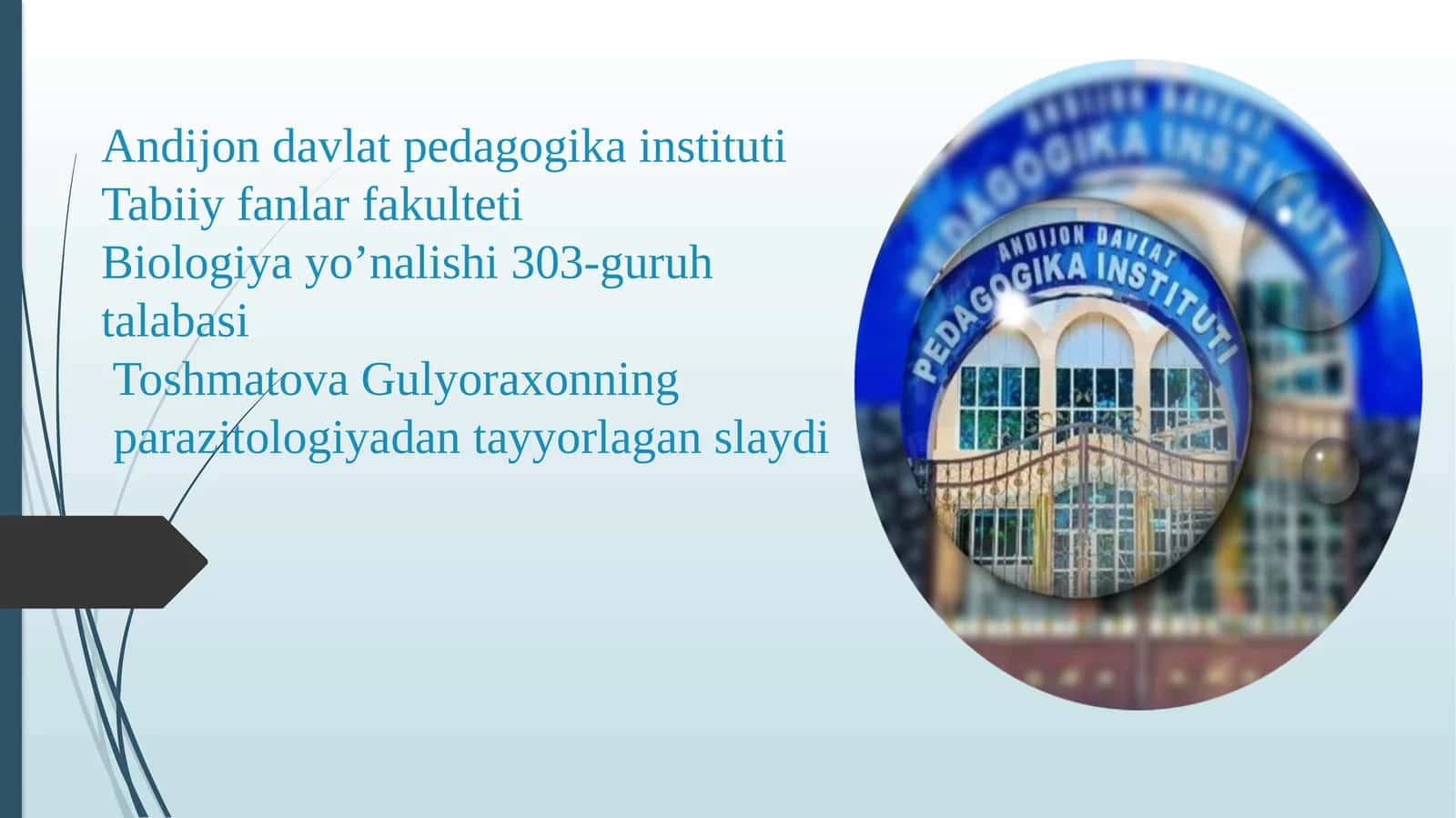 Parazitologiya fanining asosiy bo'limlari 1