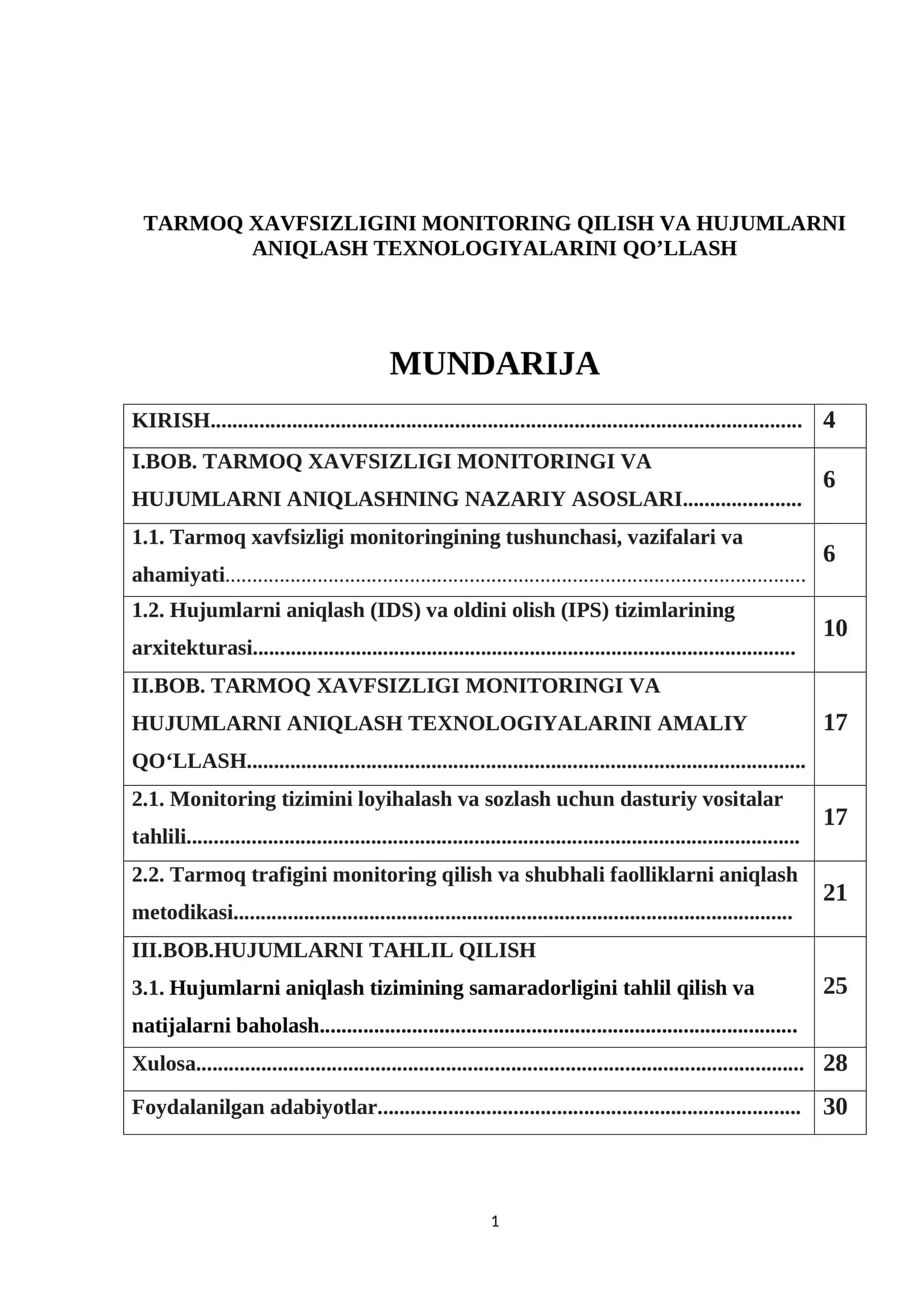 Tarmoq Xavfsizligini Monitoring Qilish va Hujumlarni Aniqlash Texnologiyalarini Qo'llash 1
