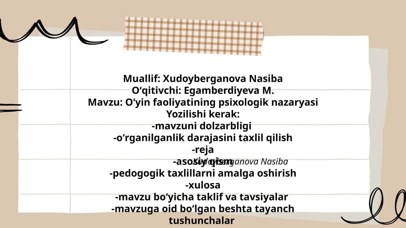 Oʻyin faoliyatining psixologik nazaryasi 1