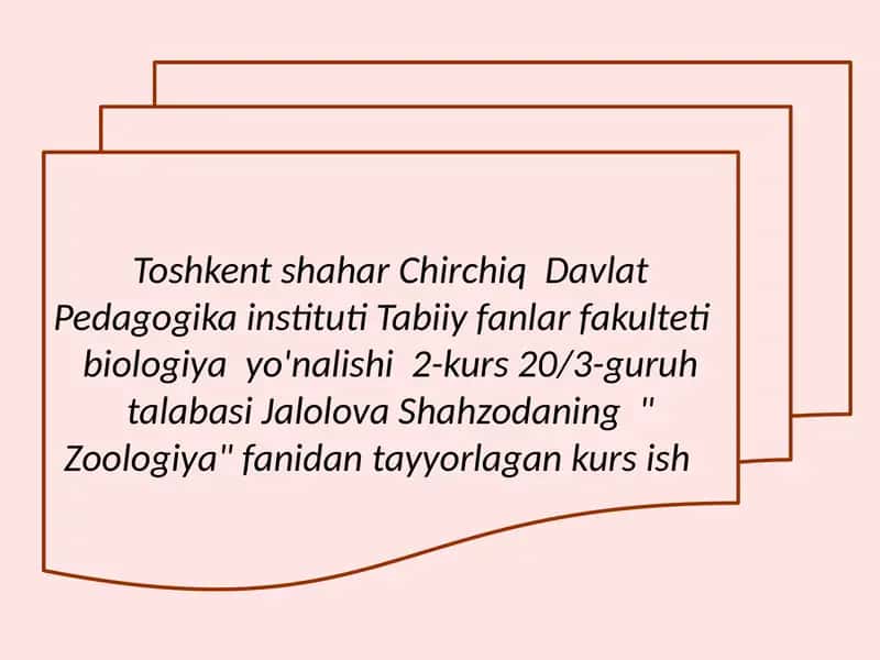 Zoologiya fanidan kurs ishi 1