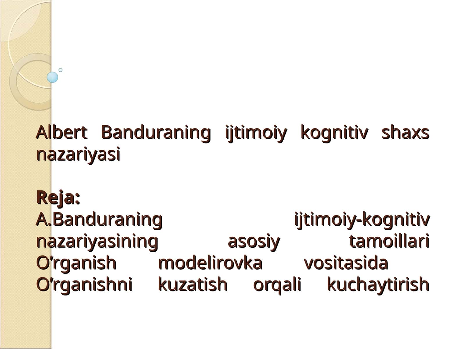 Albert Banduraning ijtimoiy kognitiv shaxs nazariyasi 1
