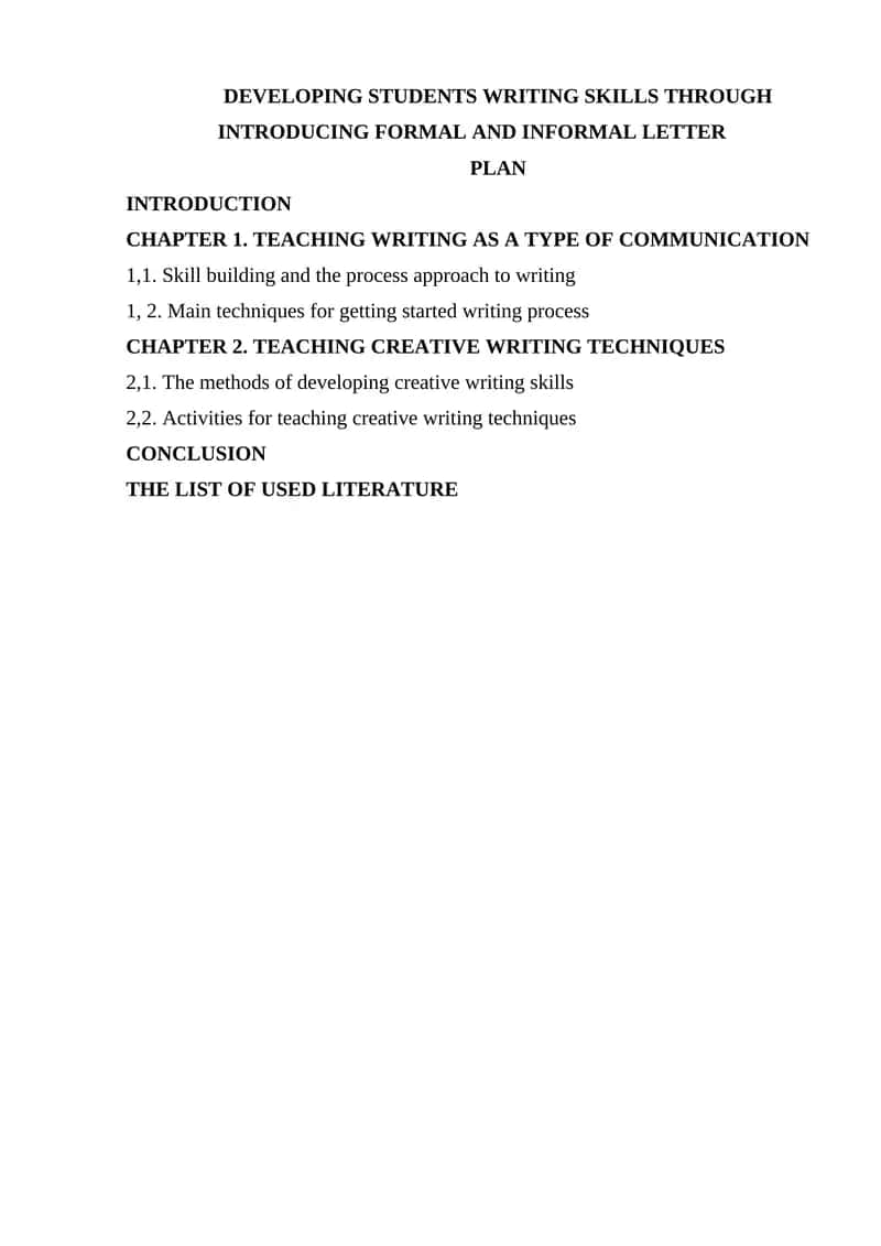 Teaching Writing Skills