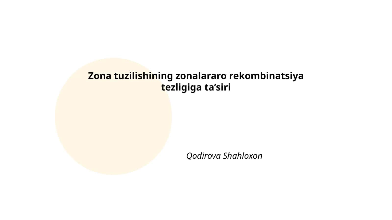 Zona tuzilishining zonalararo rekombinatsiya tezligiga ta’siri 1