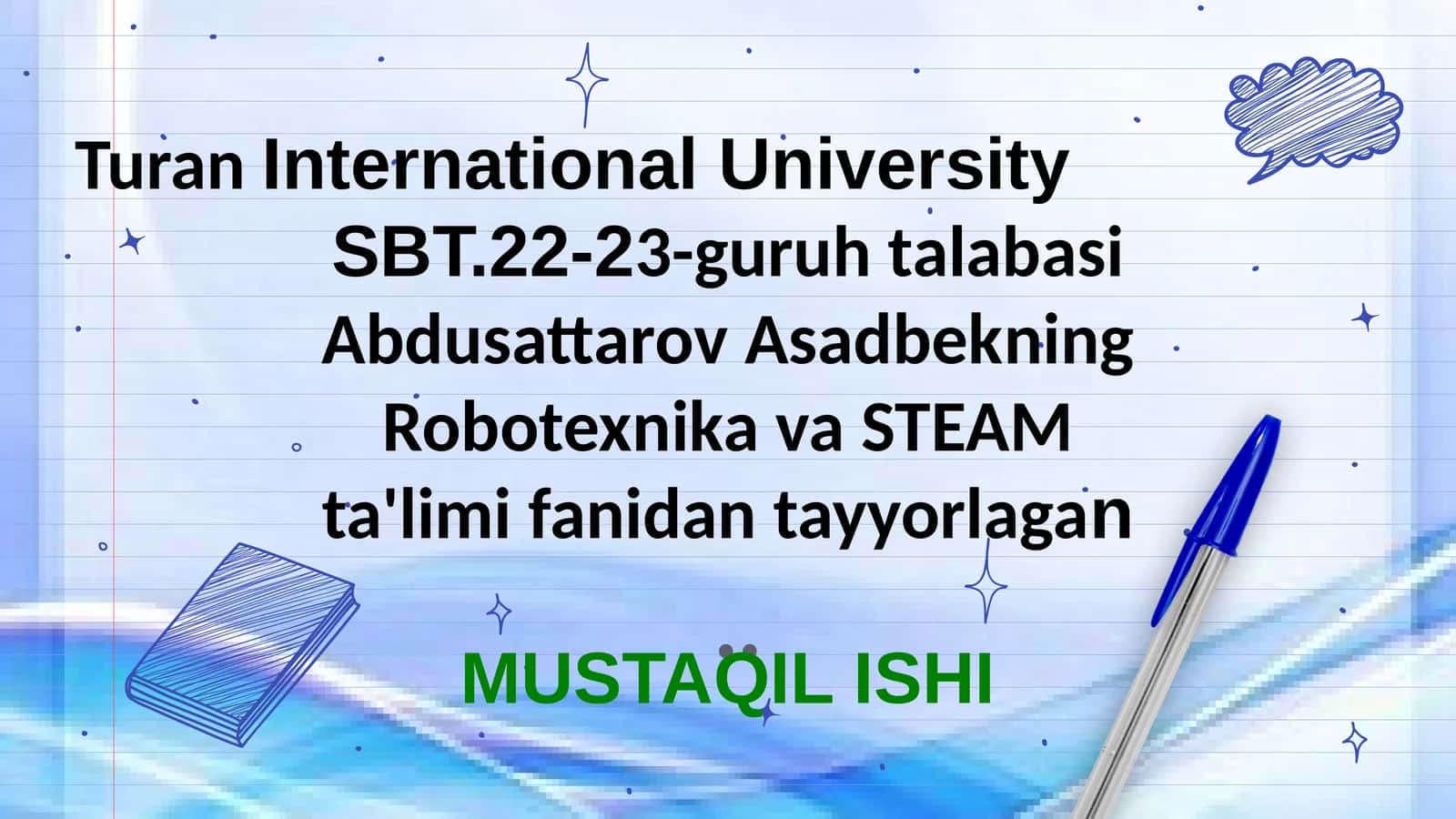 STEAM ta'limi fanidan tayyorlangan 1