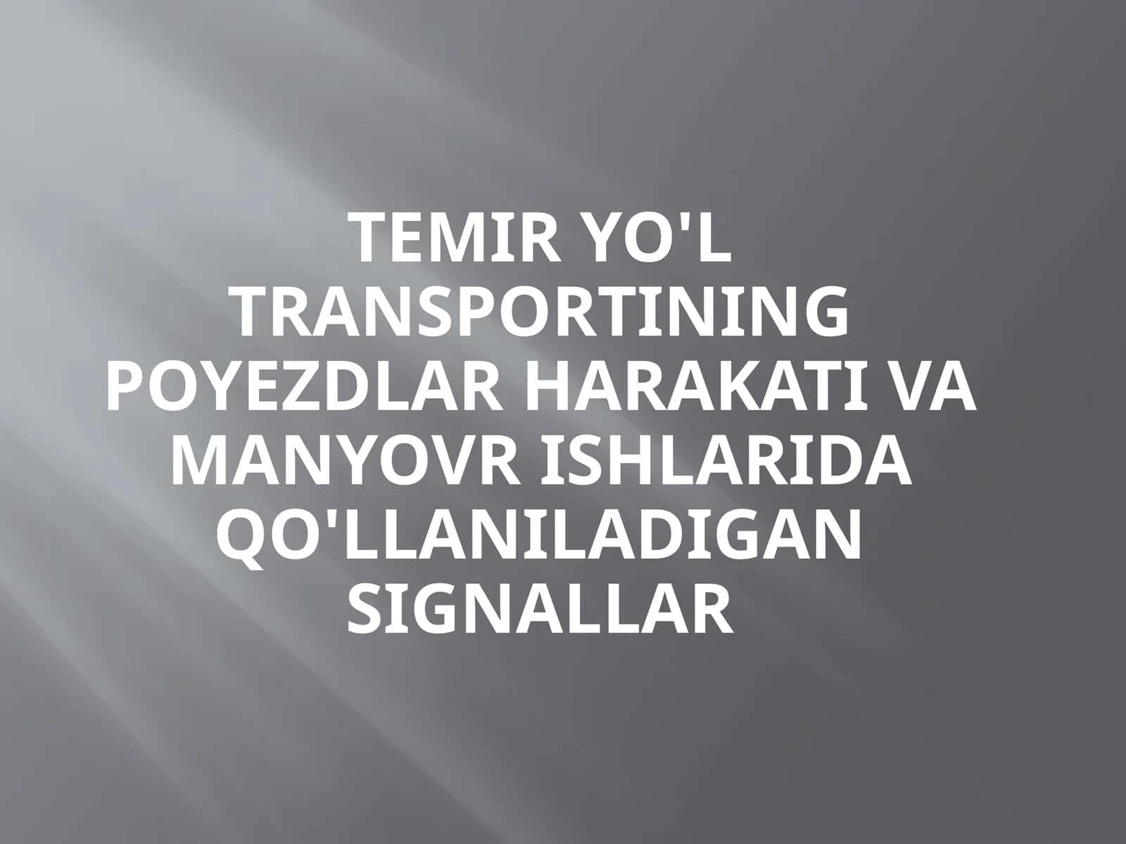 Manyovr svetoforlaridan quyidagi uzatiladigan signallar 1