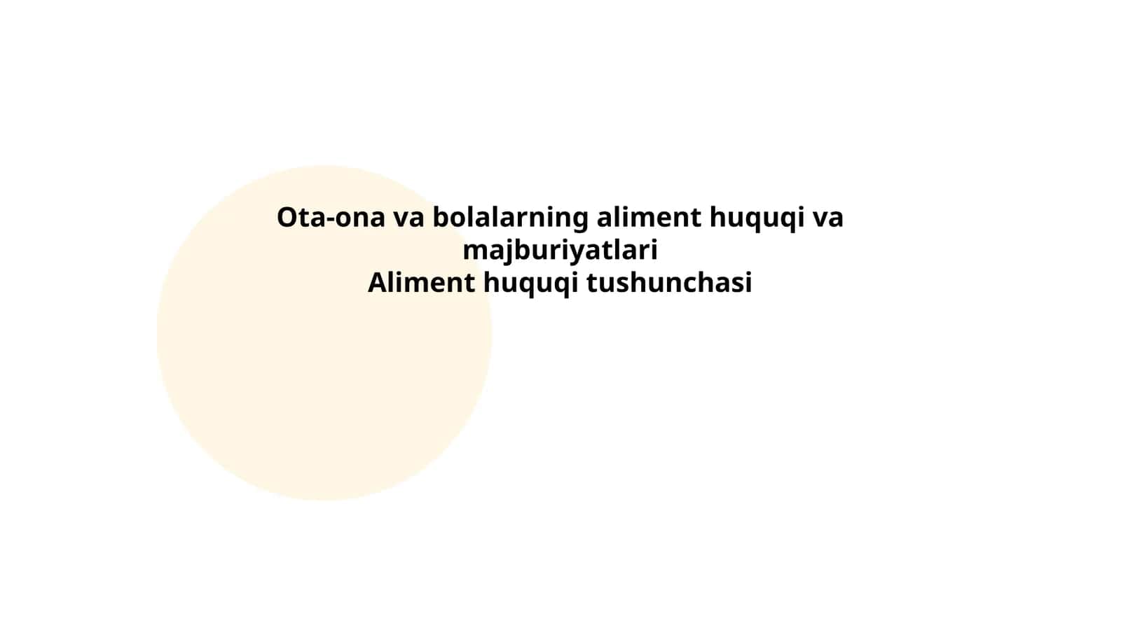 Aliment huquqi va majburiyatlari 1