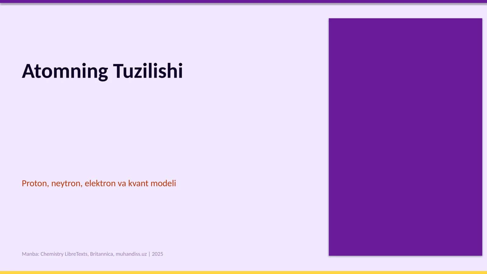 Atomning Tuzilishi 1