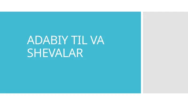 ADABIY TIL VA SHEVALAR 1