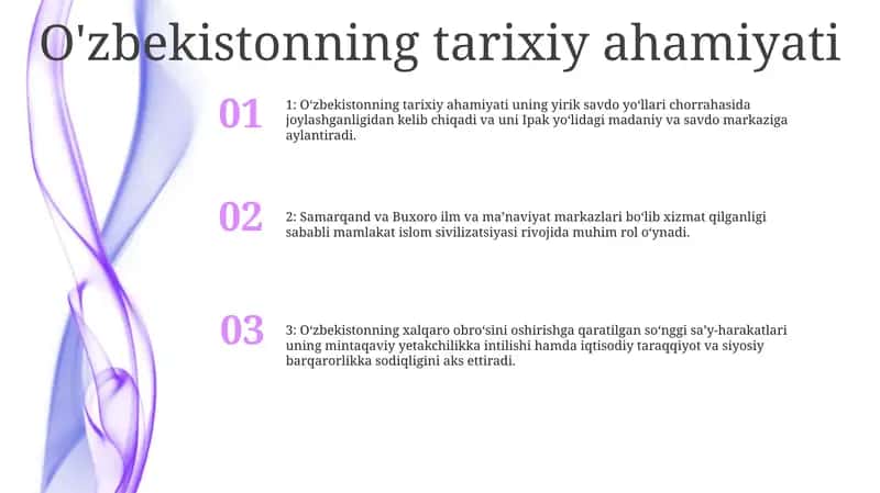 O'zbekistonning tarixiy ahamiyati 1