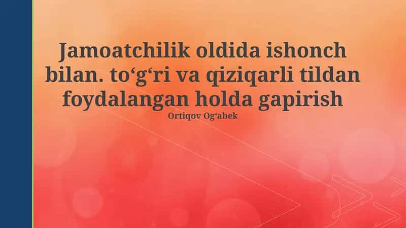 Nutqqa tayyorgarlik va ishonchni oshirish 1