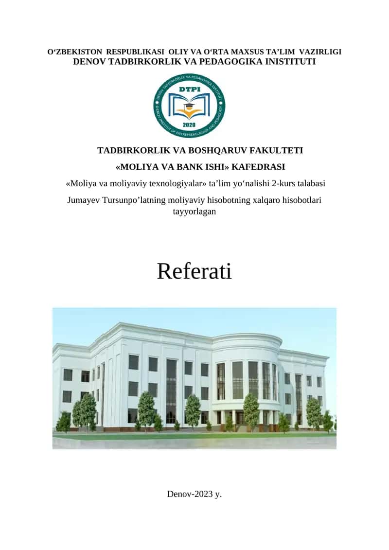 Nomoddiy aktivlar referati 1