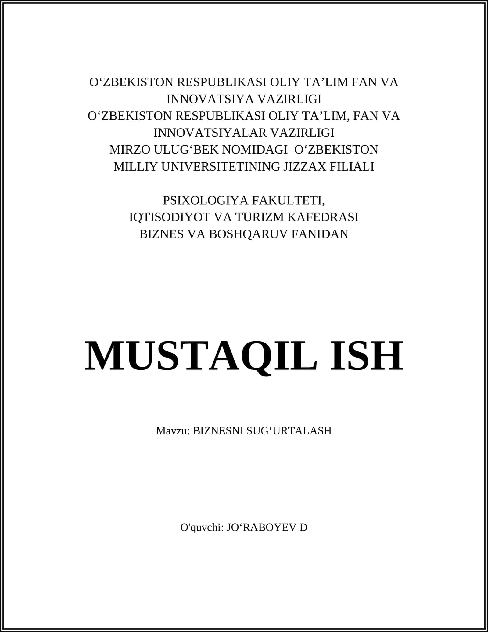 BIZNESNI SUG‘URTALASH 1