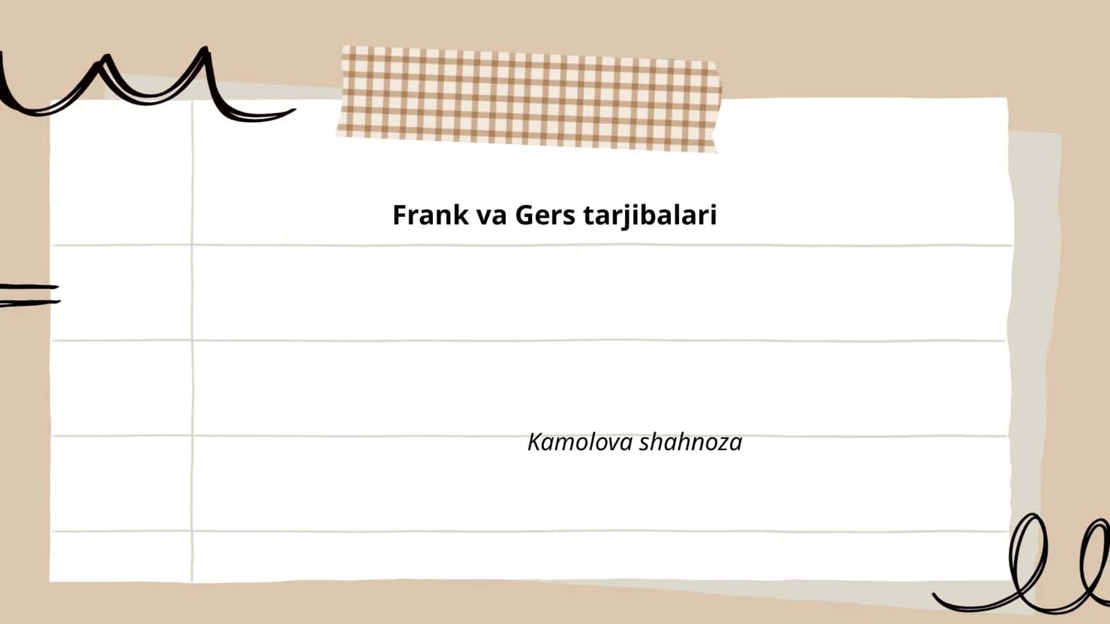 Frank va Gers tarjibalari 1