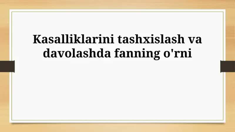 Zamonaviy diagnostika usullari: Ilmiy yutuqlar 1