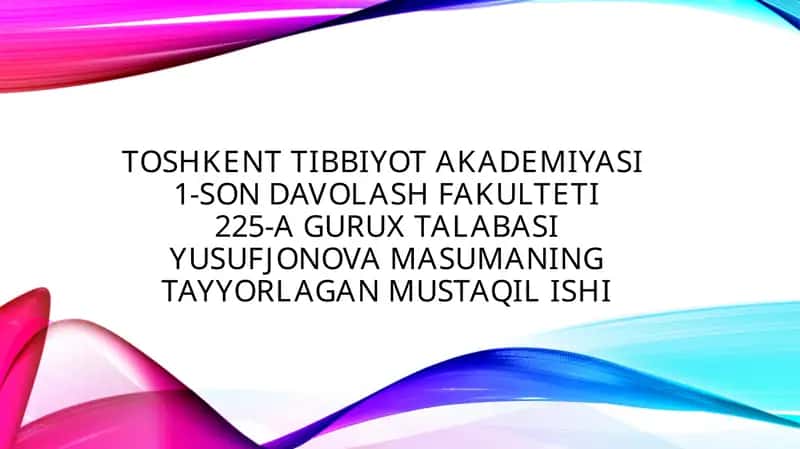 Tasirlash qonunlari tibbiyotda 1