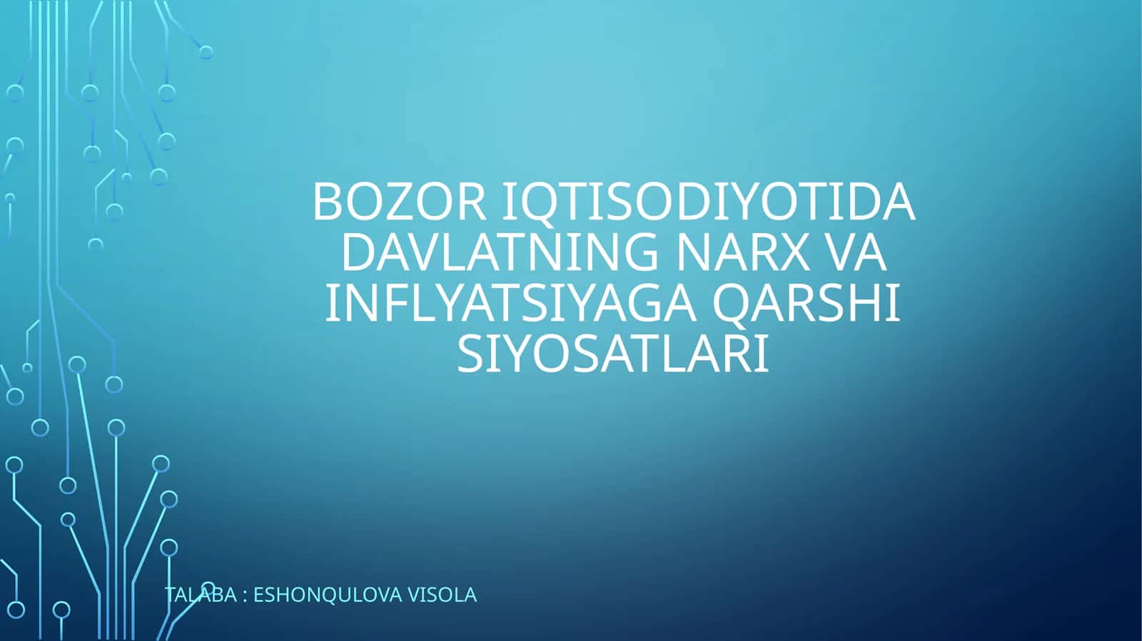Bozor iqtisodiyotida davlatning narx va inflyatsiyaga qarshi siyosatlari 1