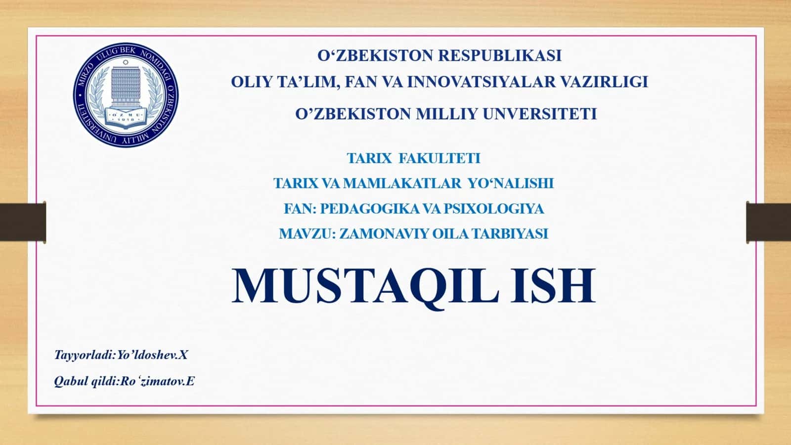 Zamonaviy Oila Tarbiyasi 1