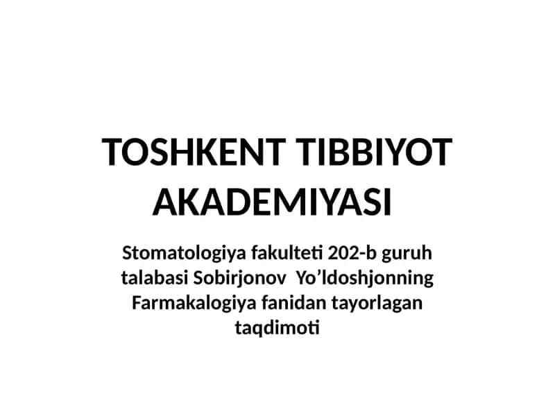 Epilepsiyaga qarshi qo’llaniladigan dorivositalari 1