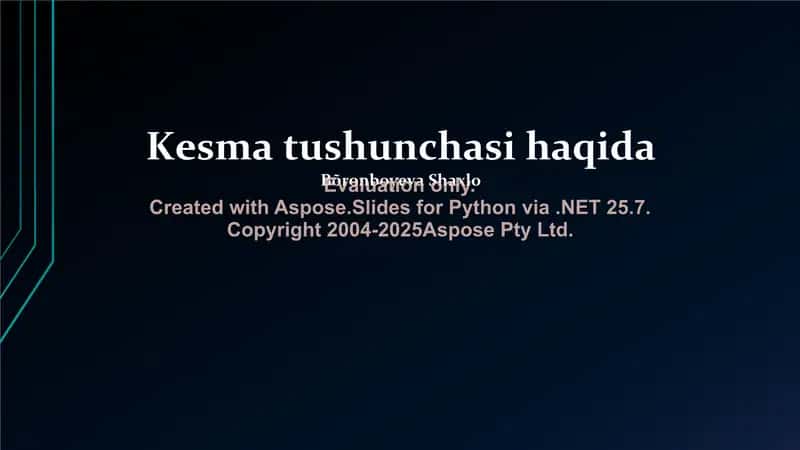 Kesma tushunchasi 1