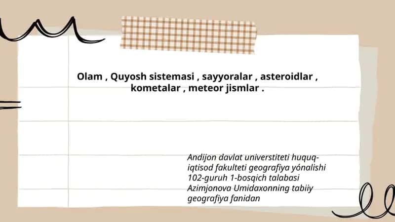 Geografiya fanidan mustaqil ish 1