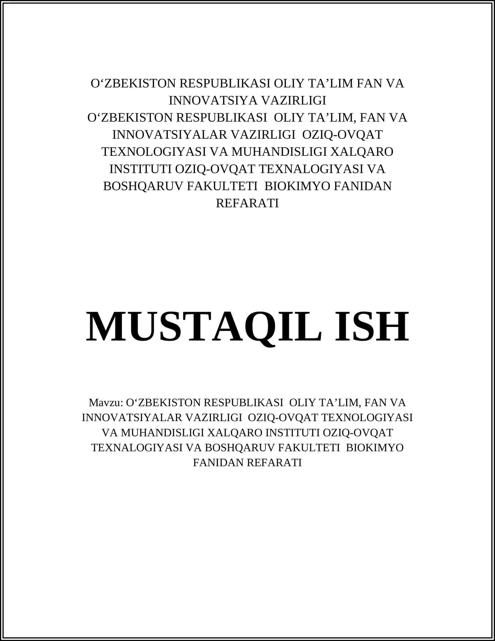 Oziq-ovqat ishlab chiqarishda biokimyo roli 1