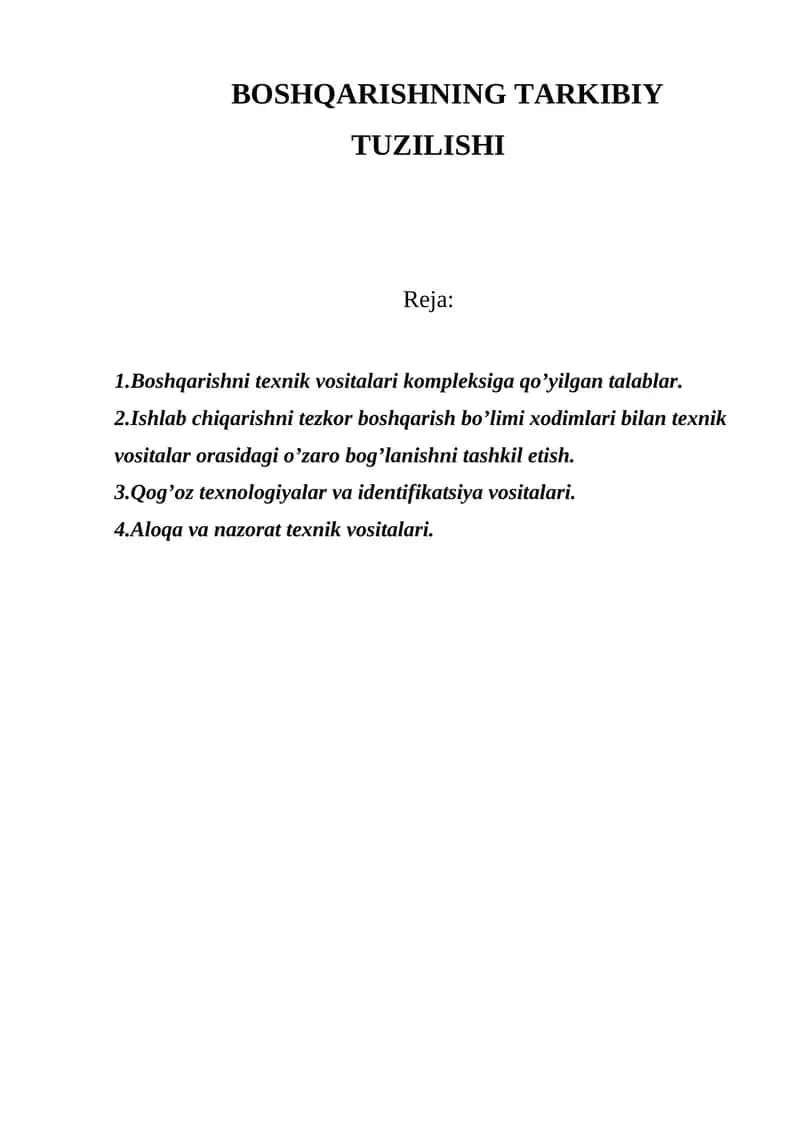 Boshqarishning Tarkibiy Tuzilishi 1