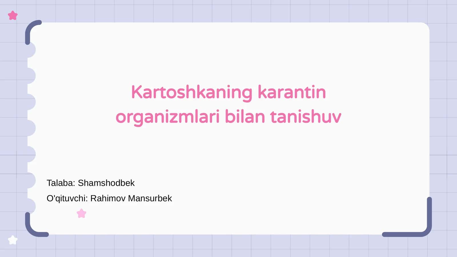 Kartoshkaning karantin organizmlari bilan tanishuv 1