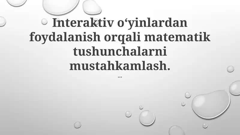 Interaktiv oʻyinlar 1