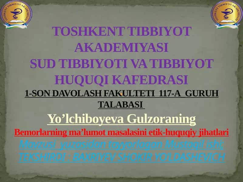 Inson va Fuqarolar Huquqlari 1