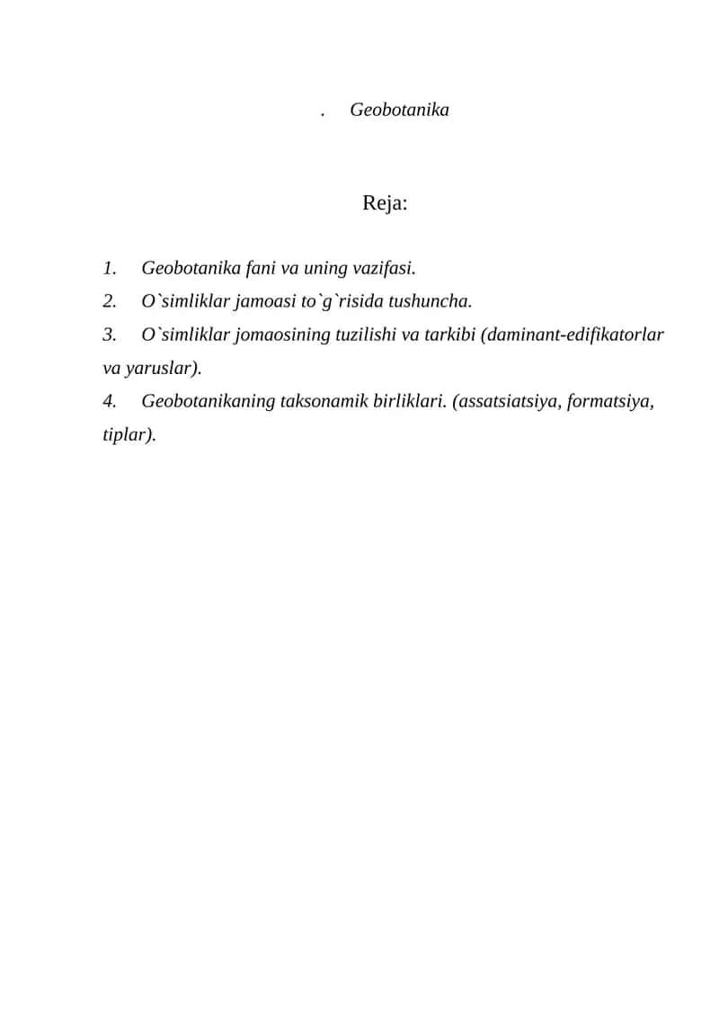 Geobotanika 1