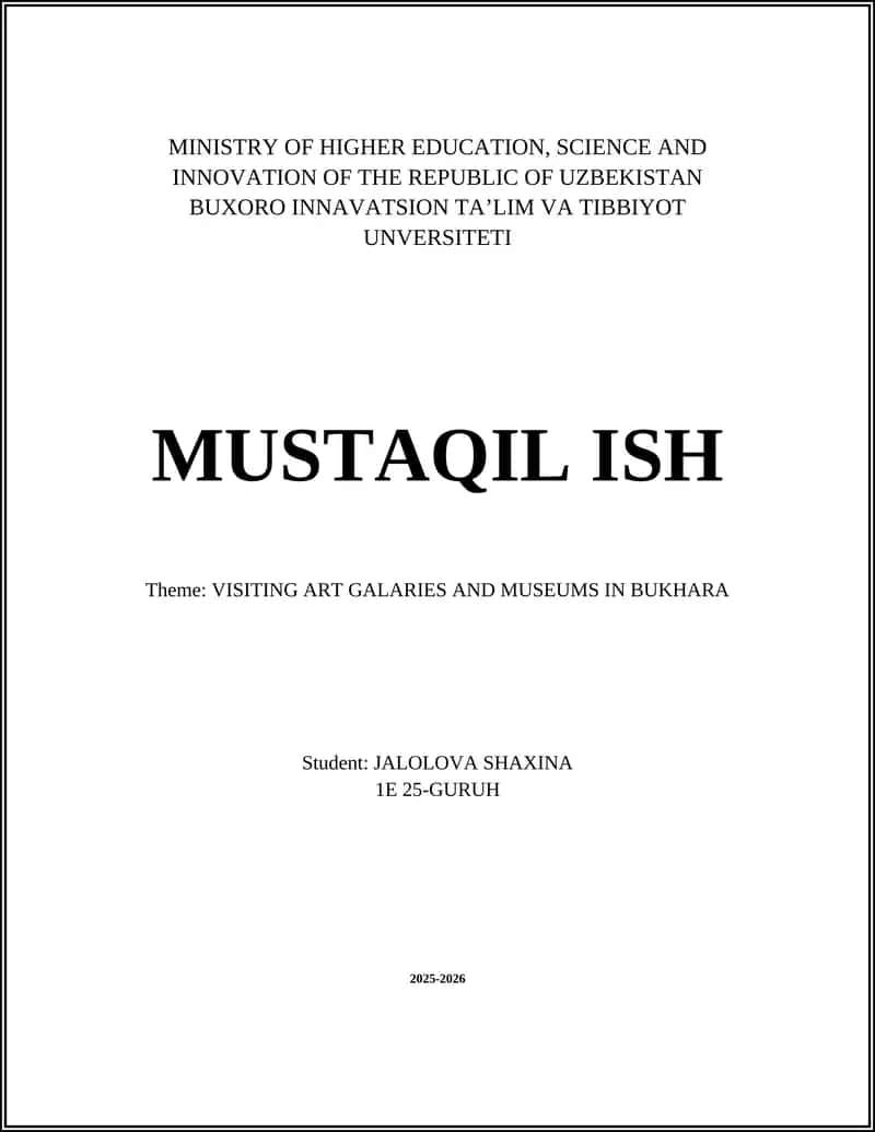 VISITING ART GALARIES AND MUSEUMS IN BUKHARA 1