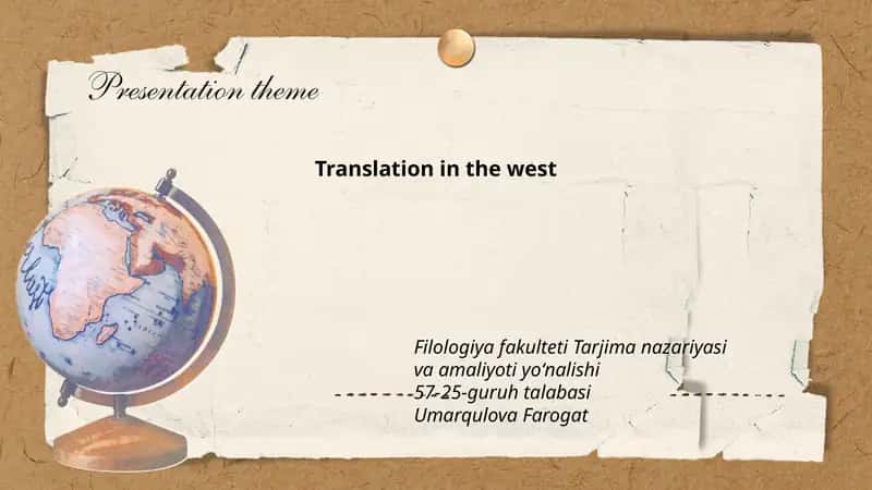 Translation in the west 1