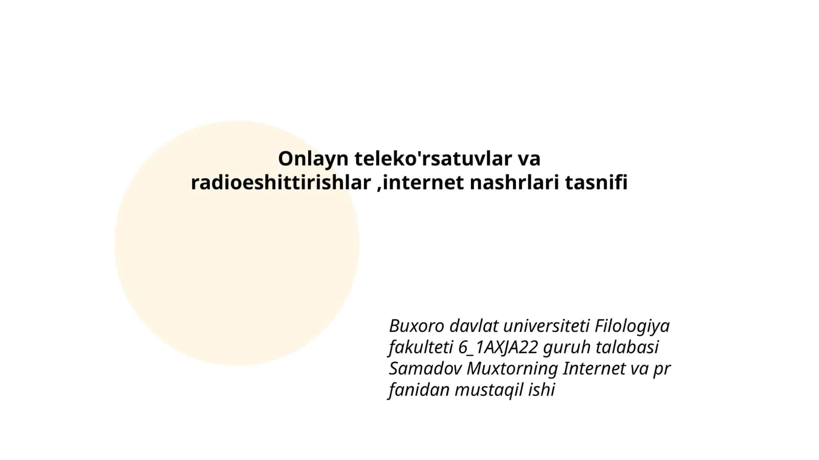 Internet va pr fanidan mustaqil ish 1